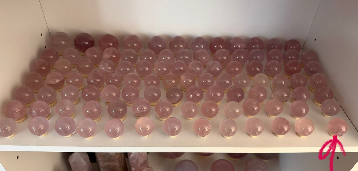 *Extra Juicy Mini Star Rose Quartz Sphere (8E)