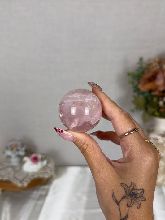 *Star Rainbow Rose Quartz Sphere (18)