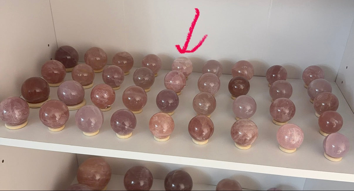 *Star Rainbow Rose Quartz Sphere (18)