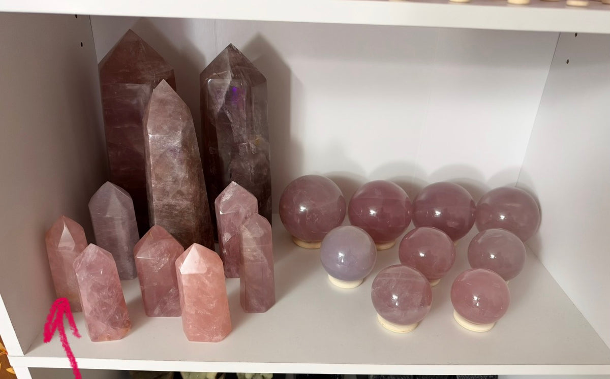 Peachy Pink Rose Quartz Tower (38T)