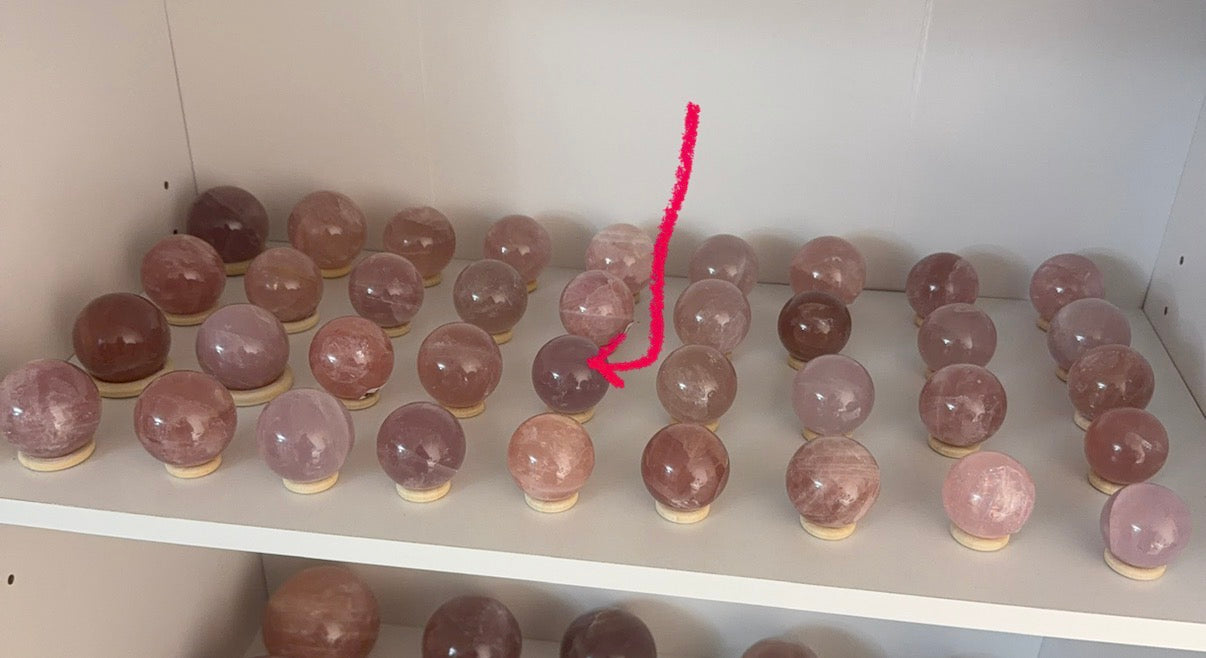 *Star Juicy Plum Rose Quartz Sphere (14G)