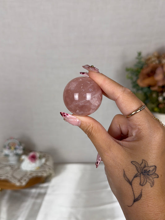 **Double Star Rose Quartz Sphere (14Z)