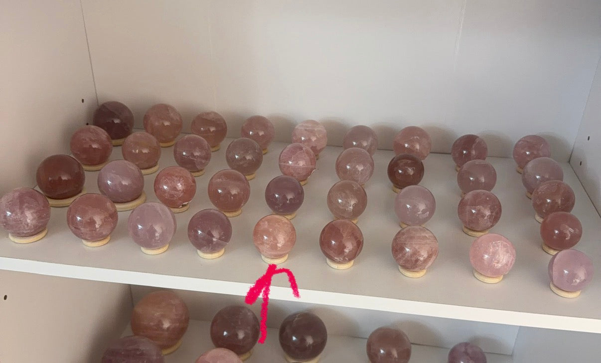 **Double Star Rose Quartz Sphere (14Z)