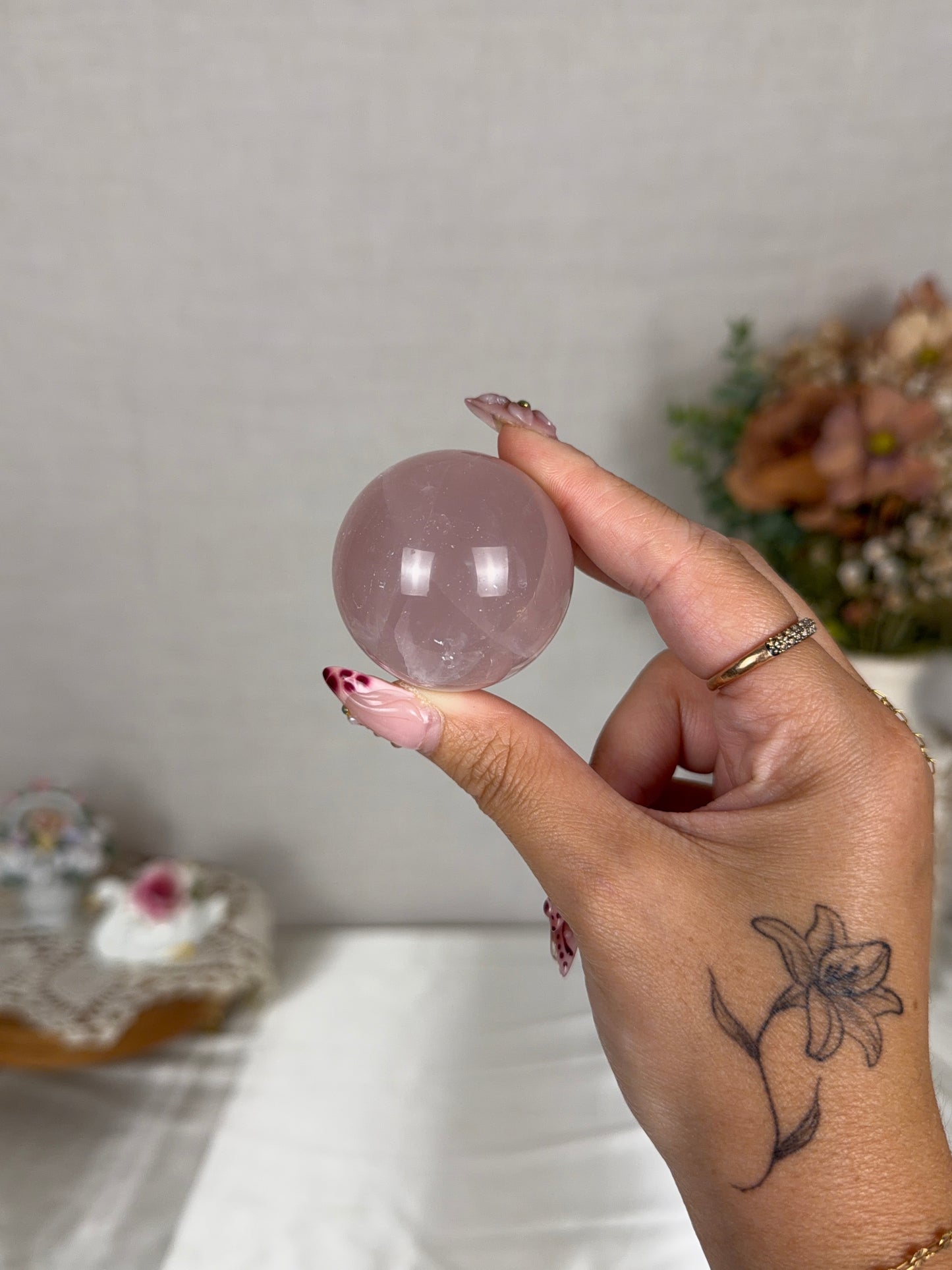 *Star Rose Quartz Sphere (15)