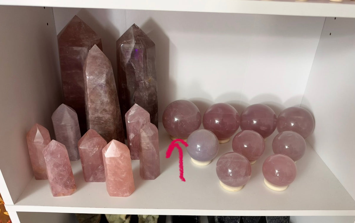 **12-Ray Star Silky Light Purple Rose Quartz Sphere 97mm (290)