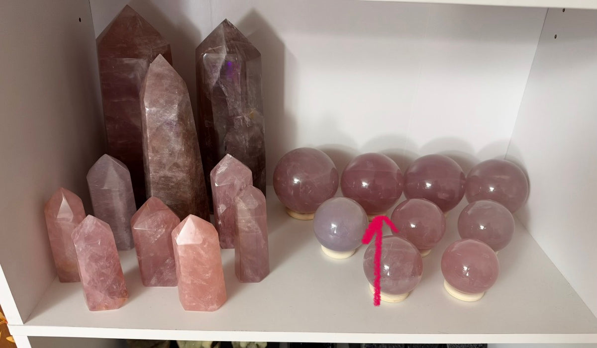 **12-Ray Star Silky Berry Rose Quartz Sphere 89mm (238)
