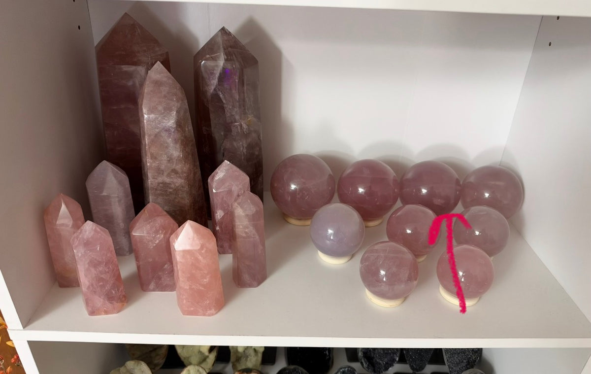 ***THE 12-Ray Star Silky Mauve Purple Rose Quartz Sphere 88mm (222)
