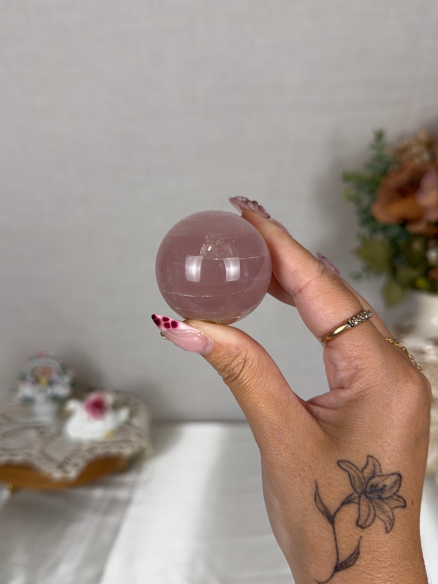 *Star Rose Quartz Sphere (15Z)