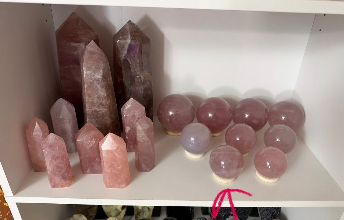 **12-Ray Star Juicy Mauve Rose Quartz Sphere 65mm (95)