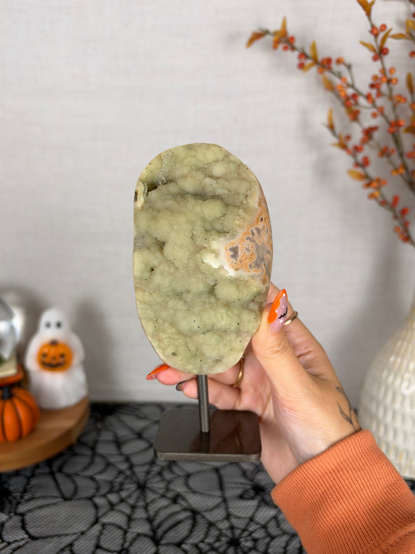 Green Druzy Jasper with Pyrite (90Z)
