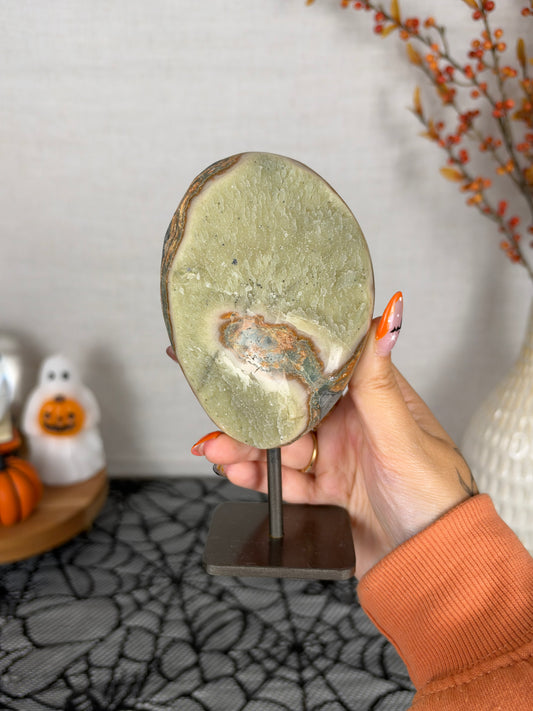 Green Druzy Jasper with Pyrite (78Z)
