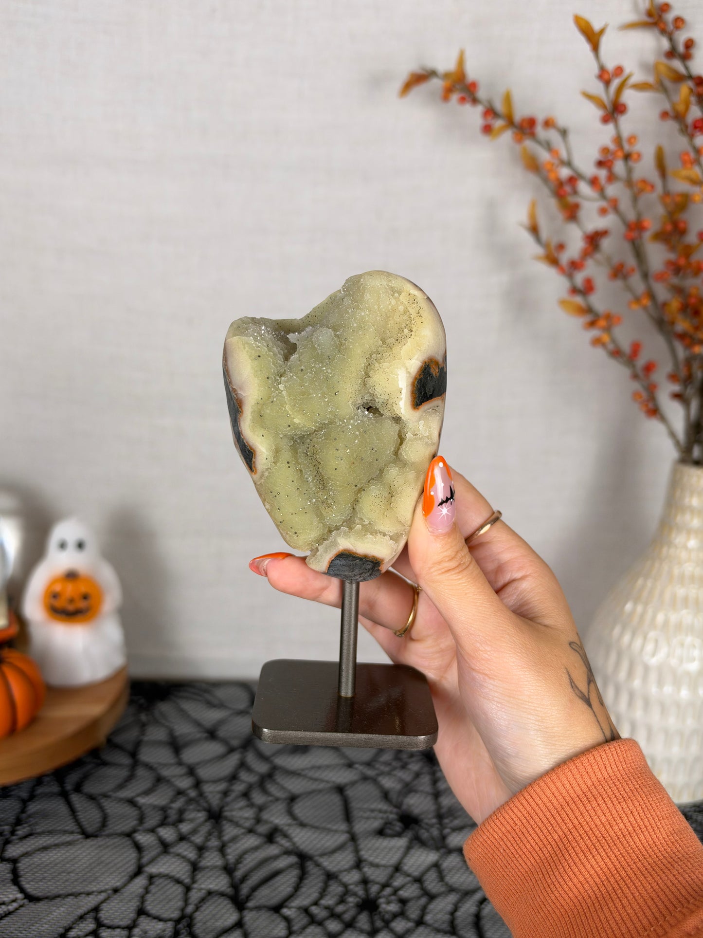 Green Druzy Jasper with Pyrite (60E)