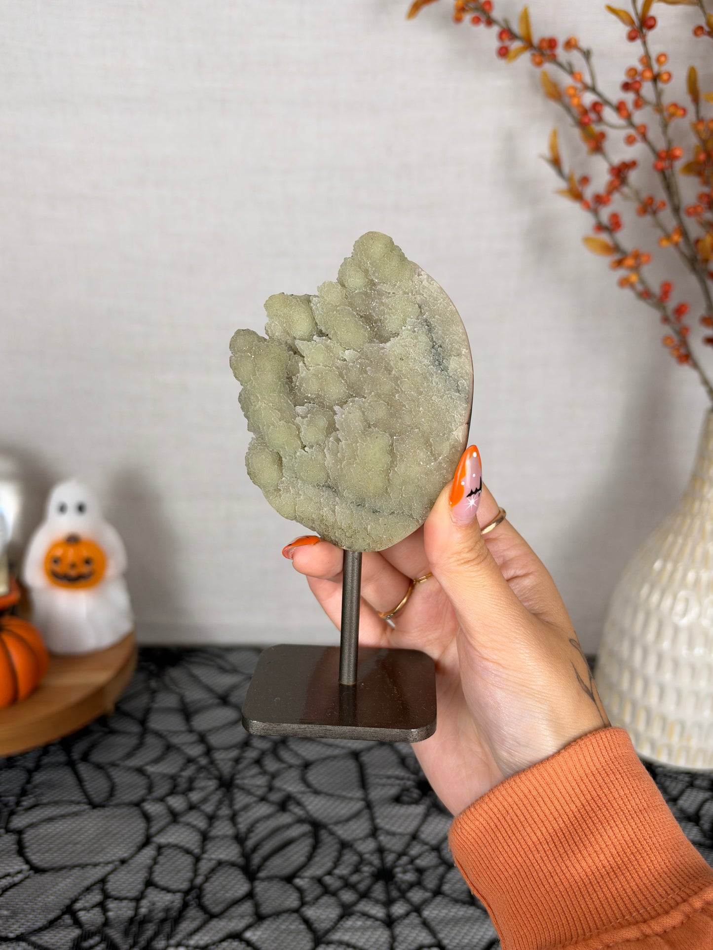 Green Druzy Jasper with Pyrite (42G)