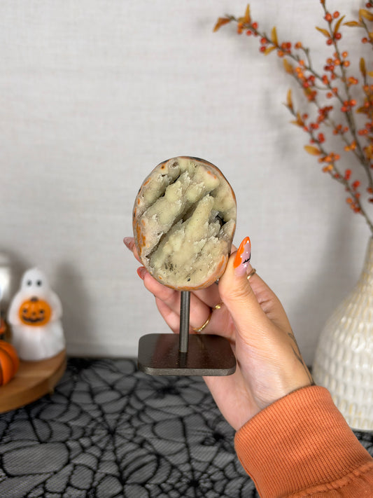 Green Druzy Jasper with Pyrite (48z)