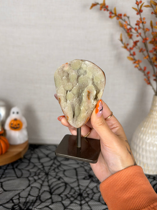 Green Druzy Jasper with Pyrite (42C)