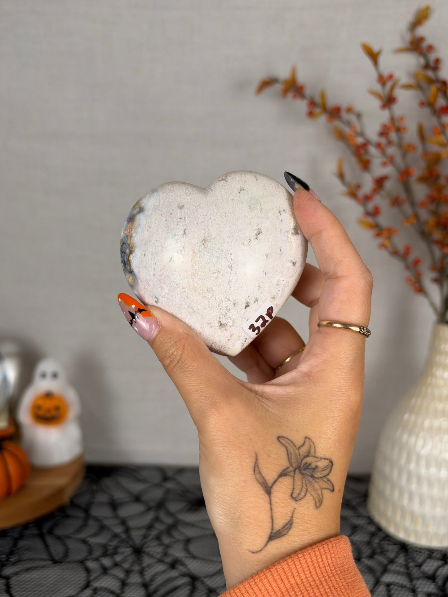 Pastel Sea Jasper Heart (32P)