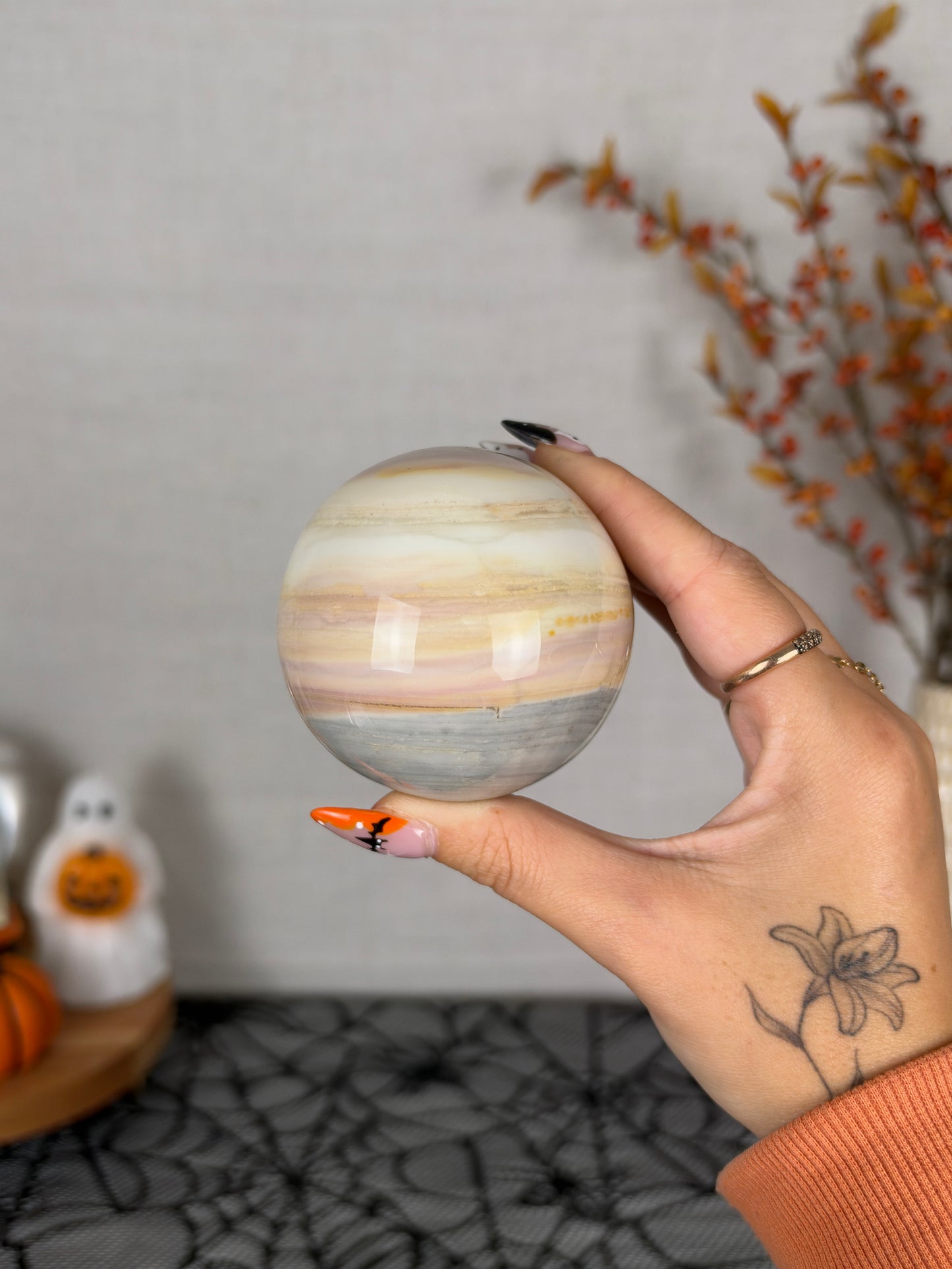 Pastel Zebra Jasper Sphere 70mm (54S)