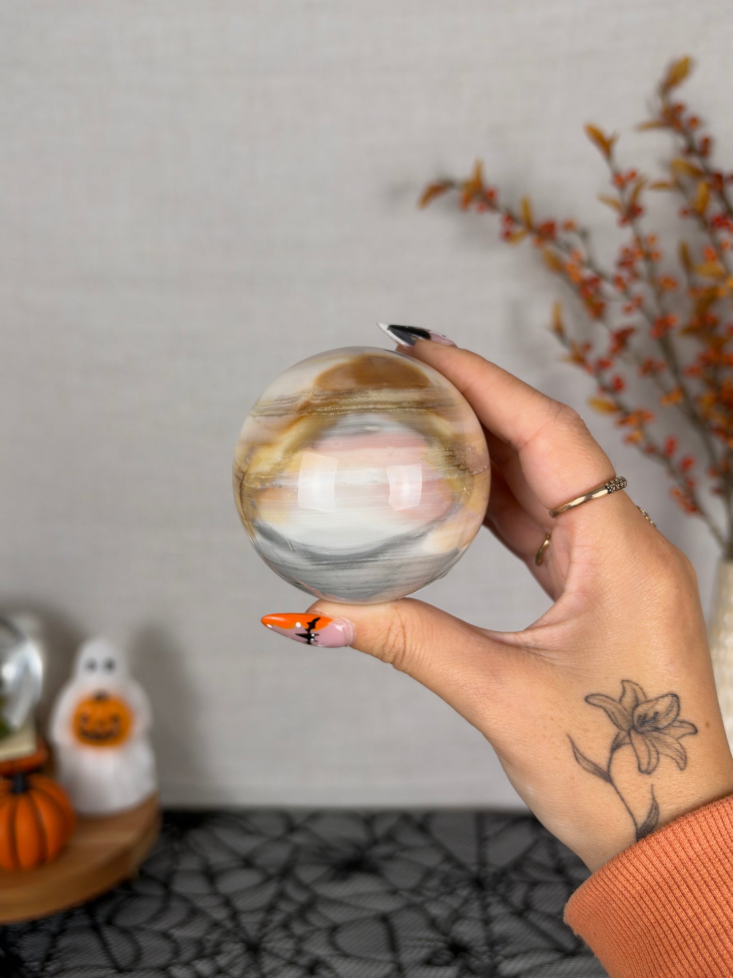 Pastel Zebra Jasper Sphere 70mm (54S)