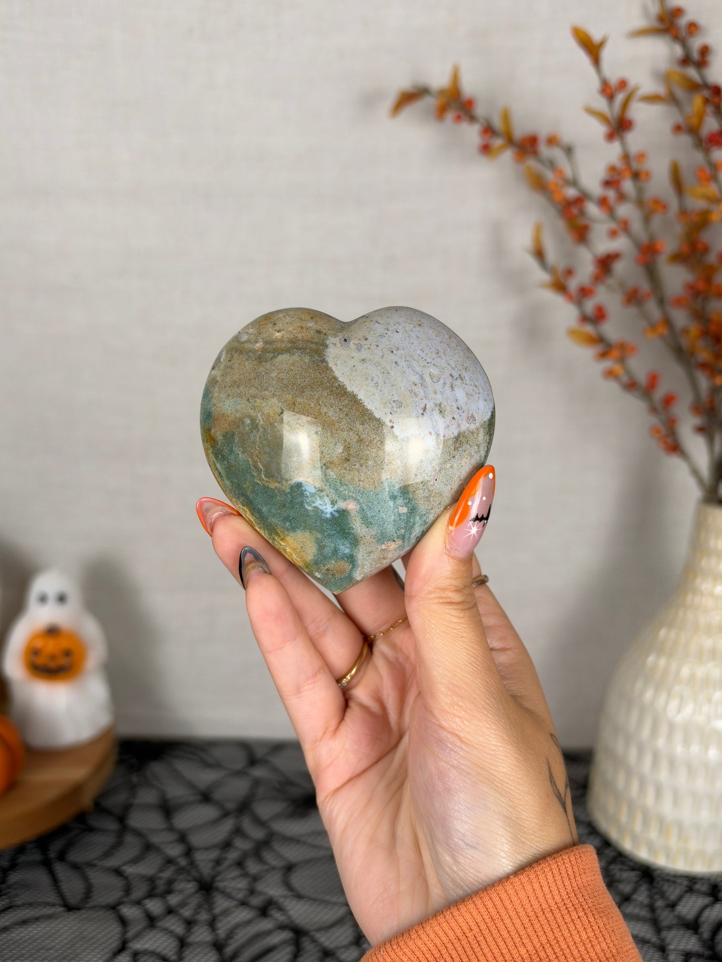 Pastel Sea Jasper Heart (35Z)