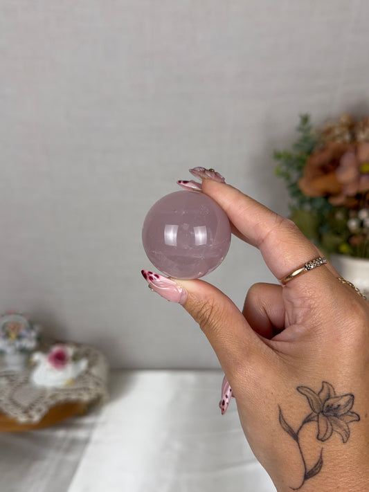 *Star Pink Lavender Rose Quartz Sphere (14B)