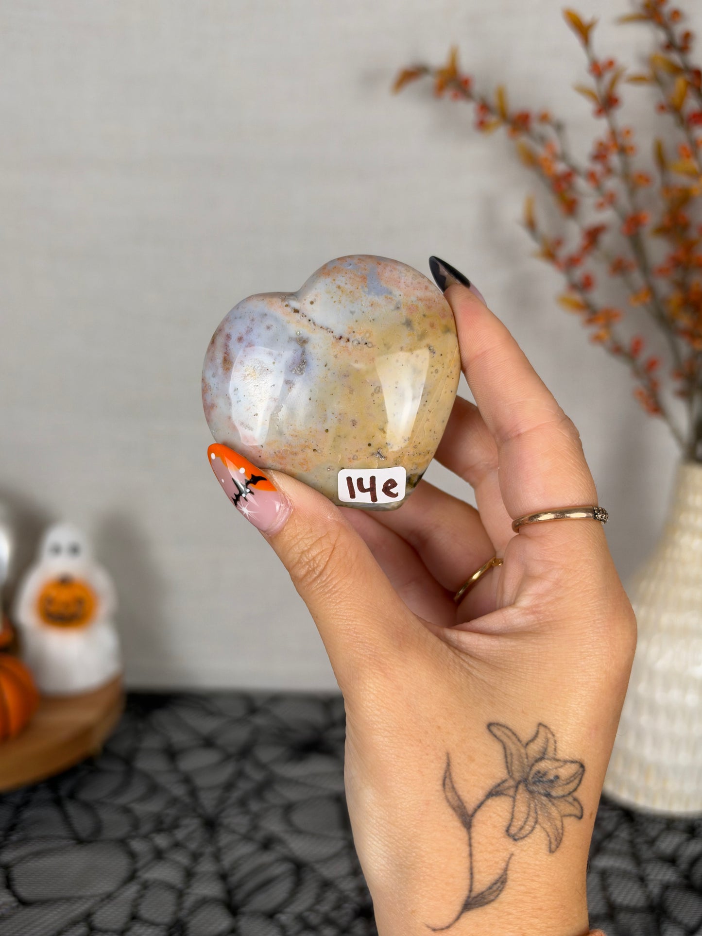 Pastel Sea Jasper Heart (14e)