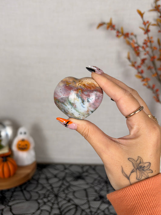Pastel Sea Jasper Heart (14J)
