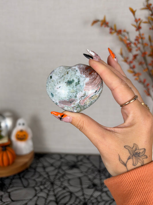 Pastel Sea Jasper Heart (14C)