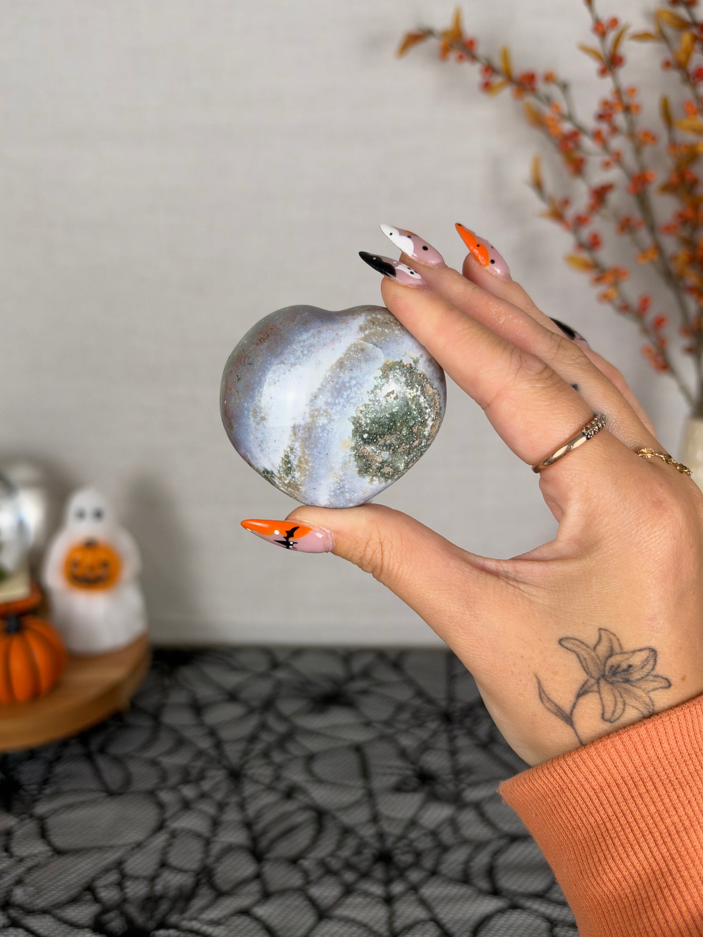 Pastel Sea Jasper Heart (14b)