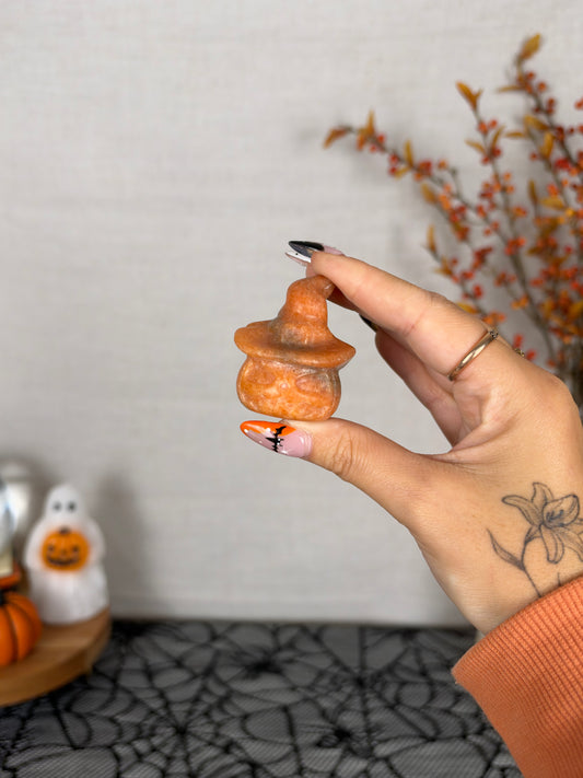 Intuitively Chosen Orange Calcite Spooky Pumpkin (12)