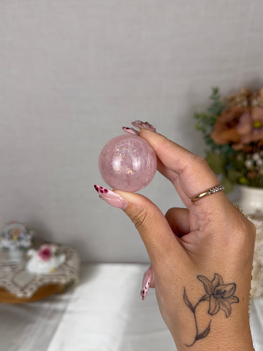 *Star Rainbows Galore Rose Quartz Sphere (12X)