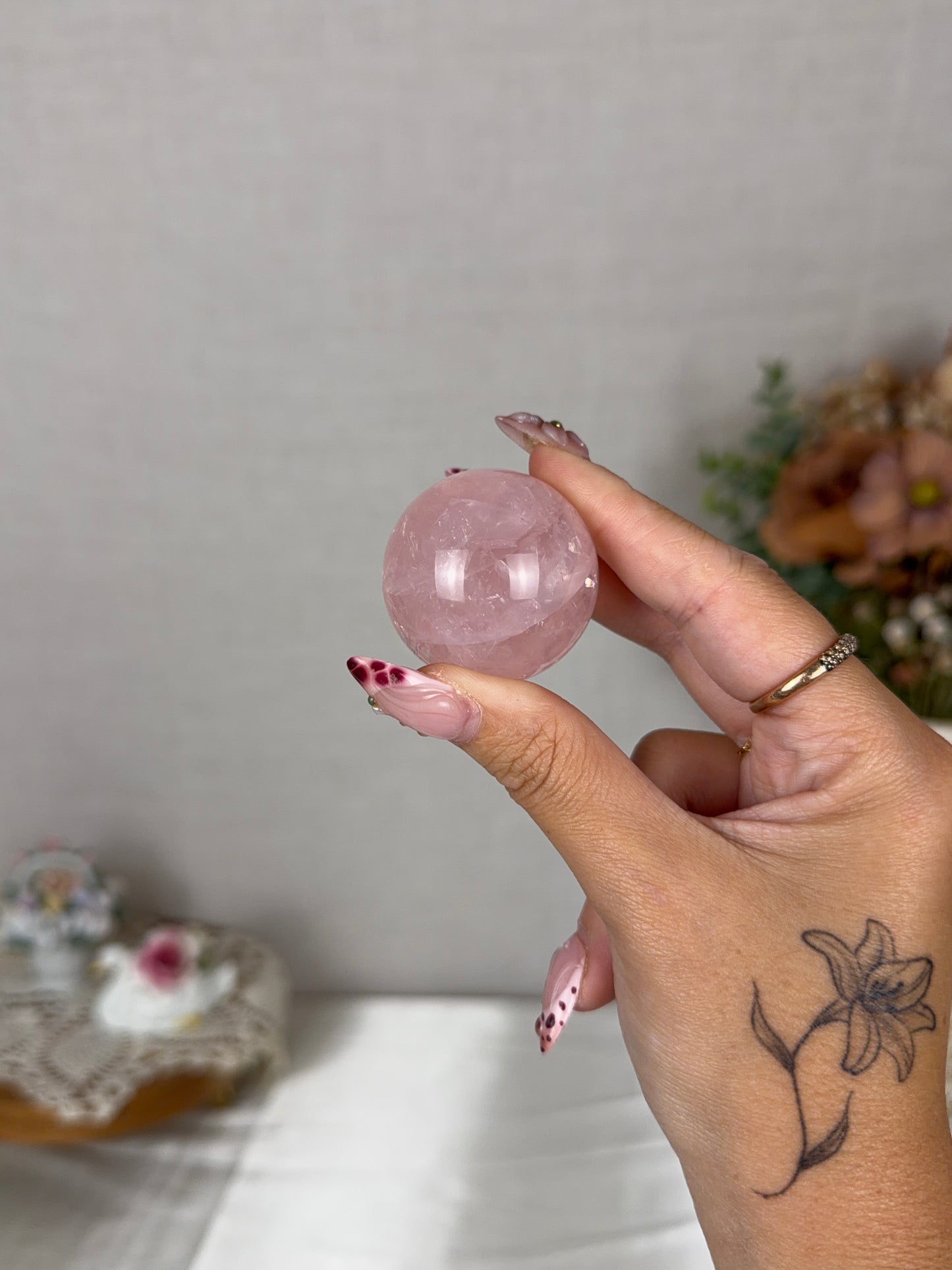 *Star Rainbows Galore Rose Quartz Sphere (12X)