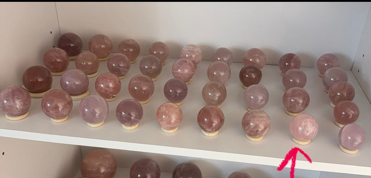 *Star Rainbows Galore Rose Quartz Sphere (12X)