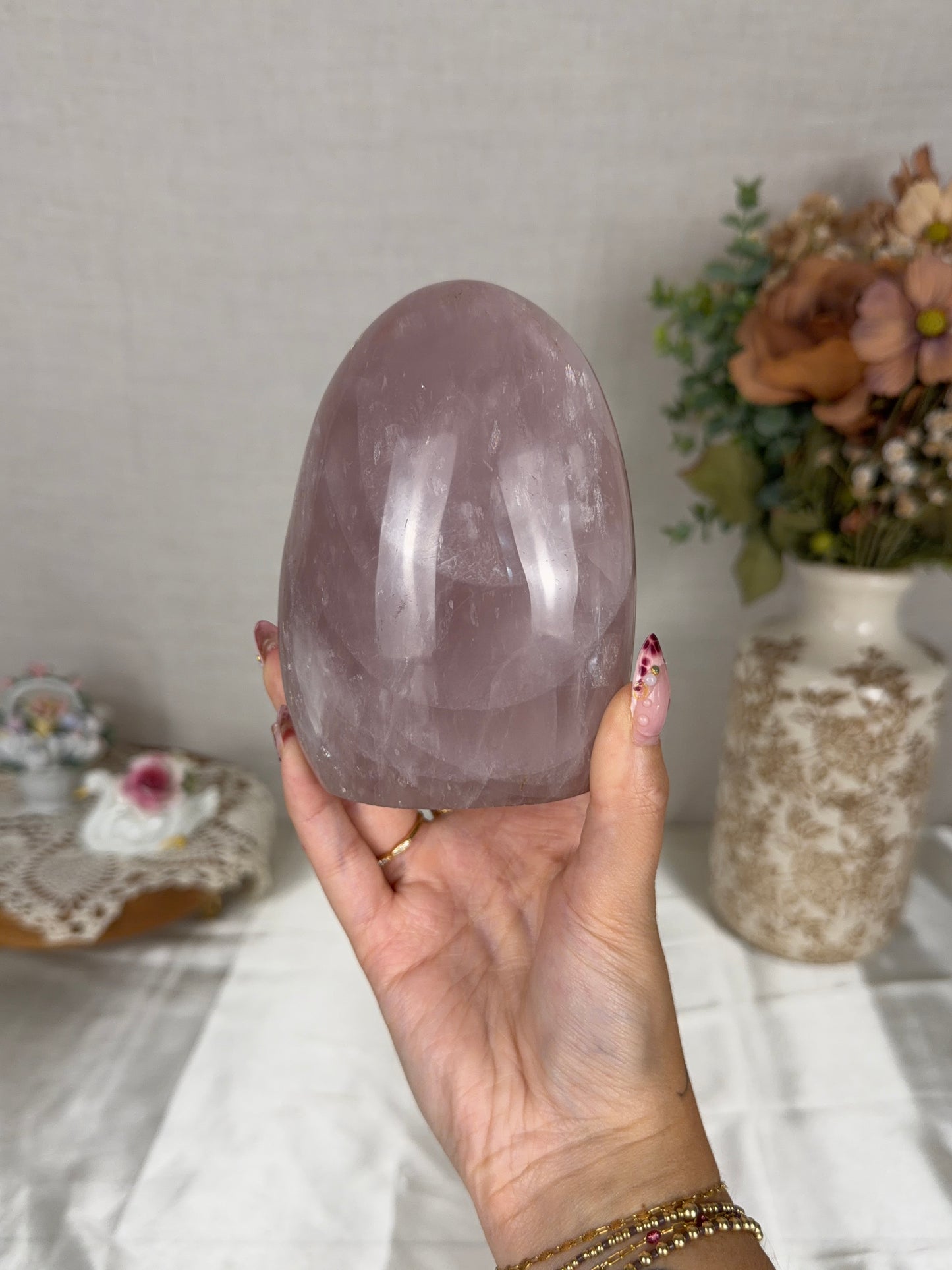Flashy Lavender Pink Rose Quartz Freeform (98)
