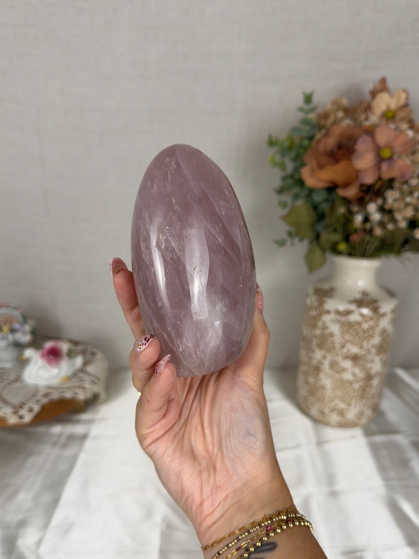 Flashy Lavender Pink Rose Quartz Freeform (98)