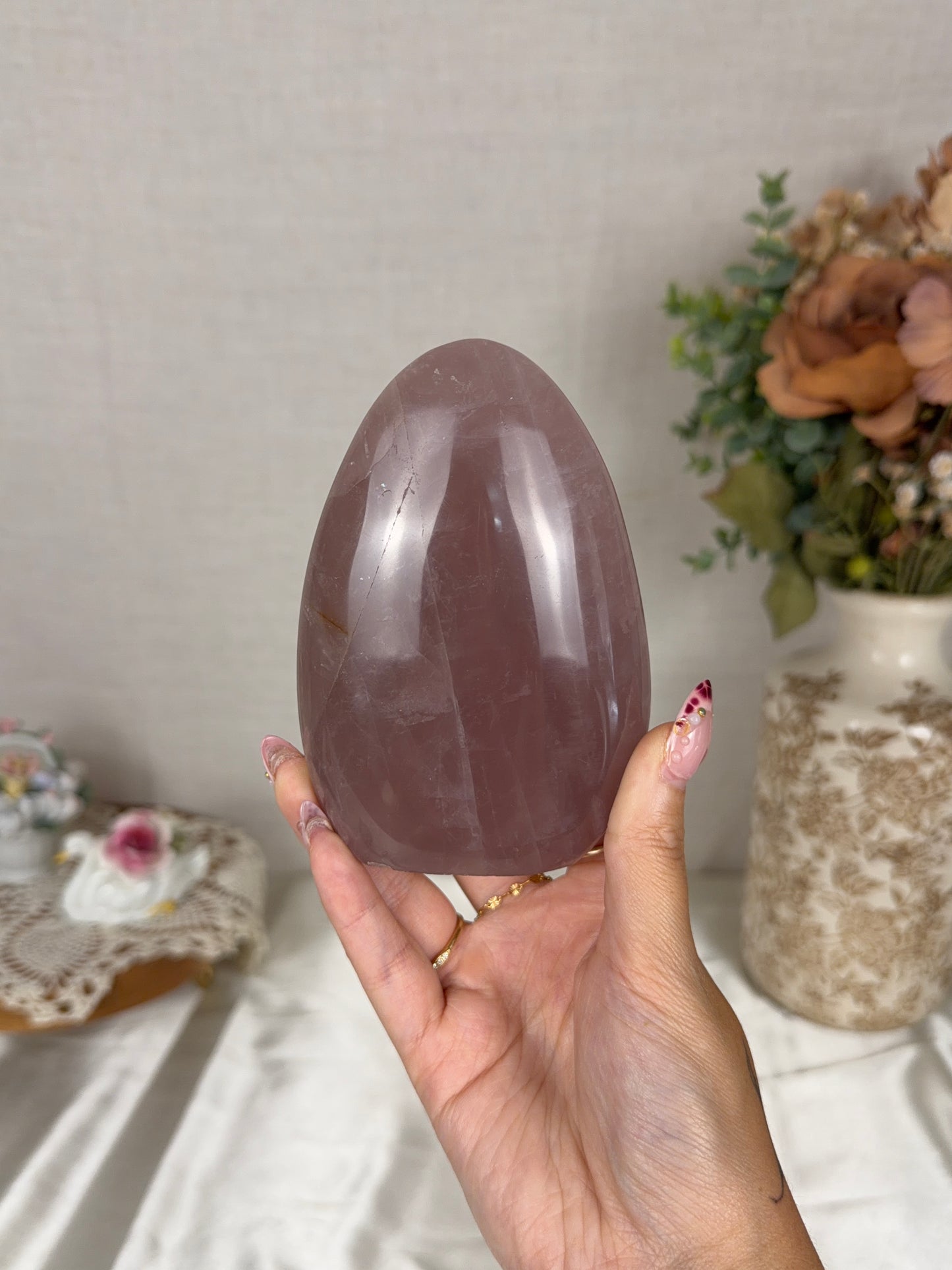 Flashy Purple Mauve Rose Quartz Freeform (52B)