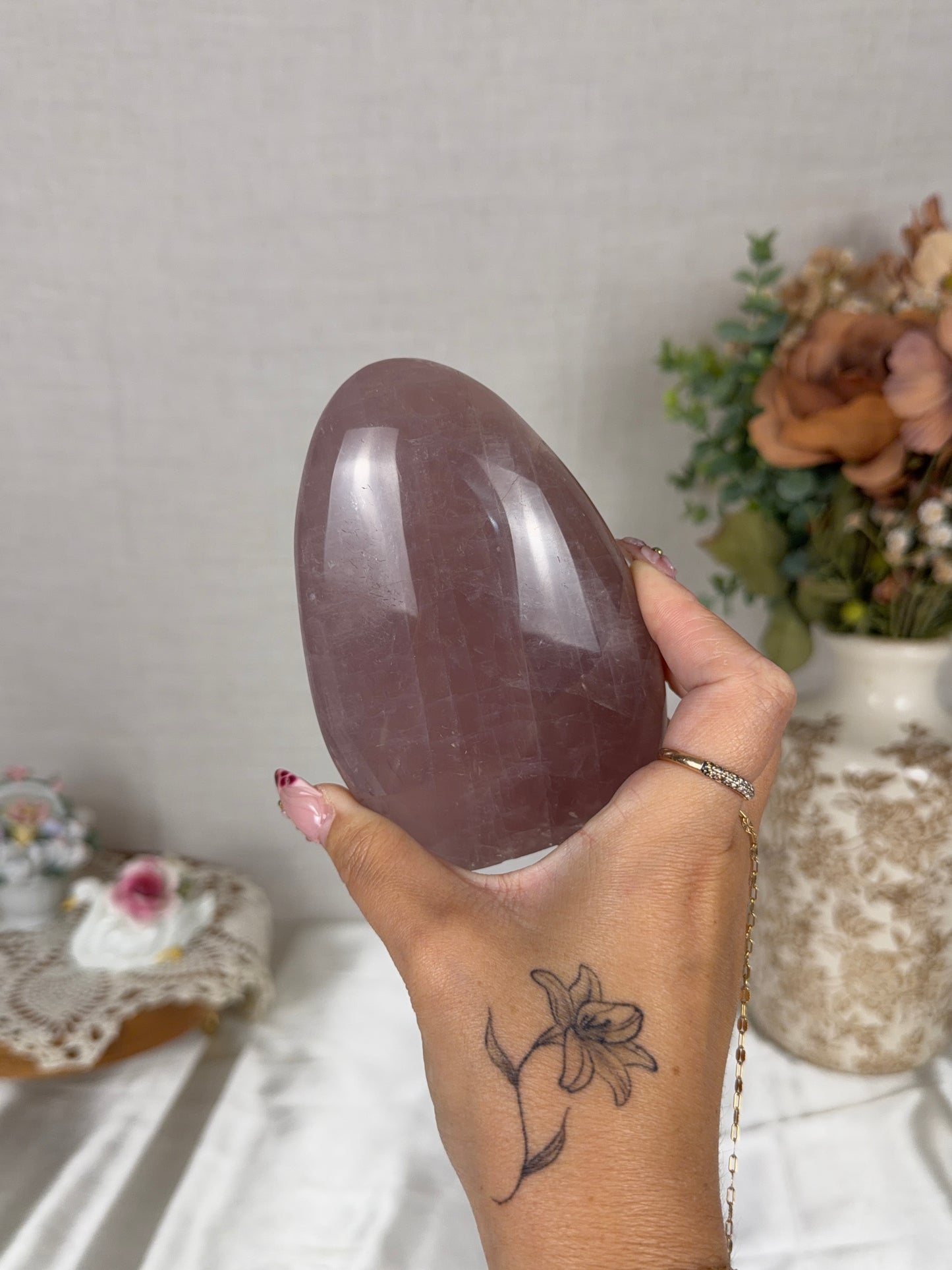 Flashy Purple Mauve Rose Quartz Freeform (52B)