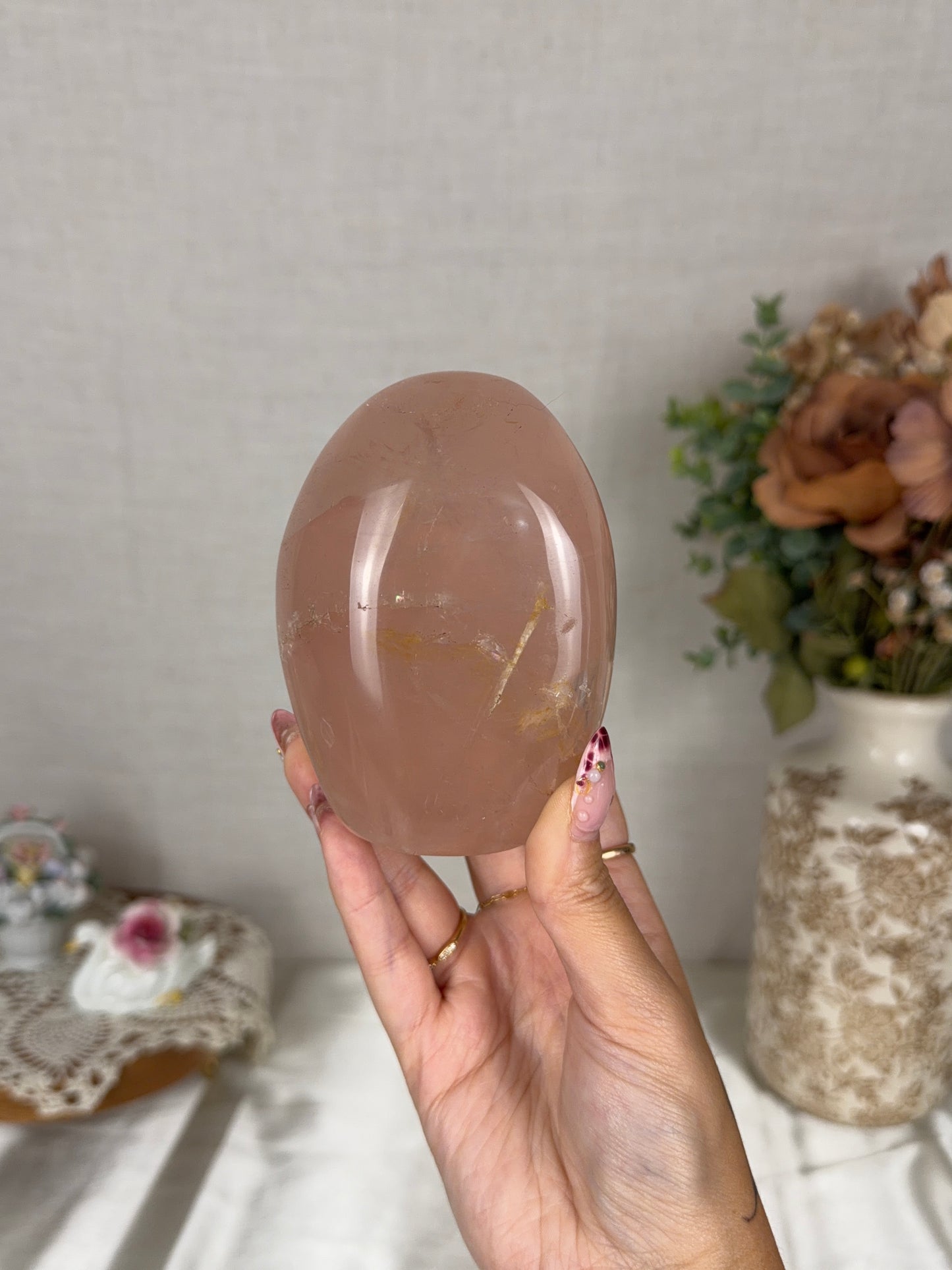 *Star Peach Rose Quartz Freeform (70Z)