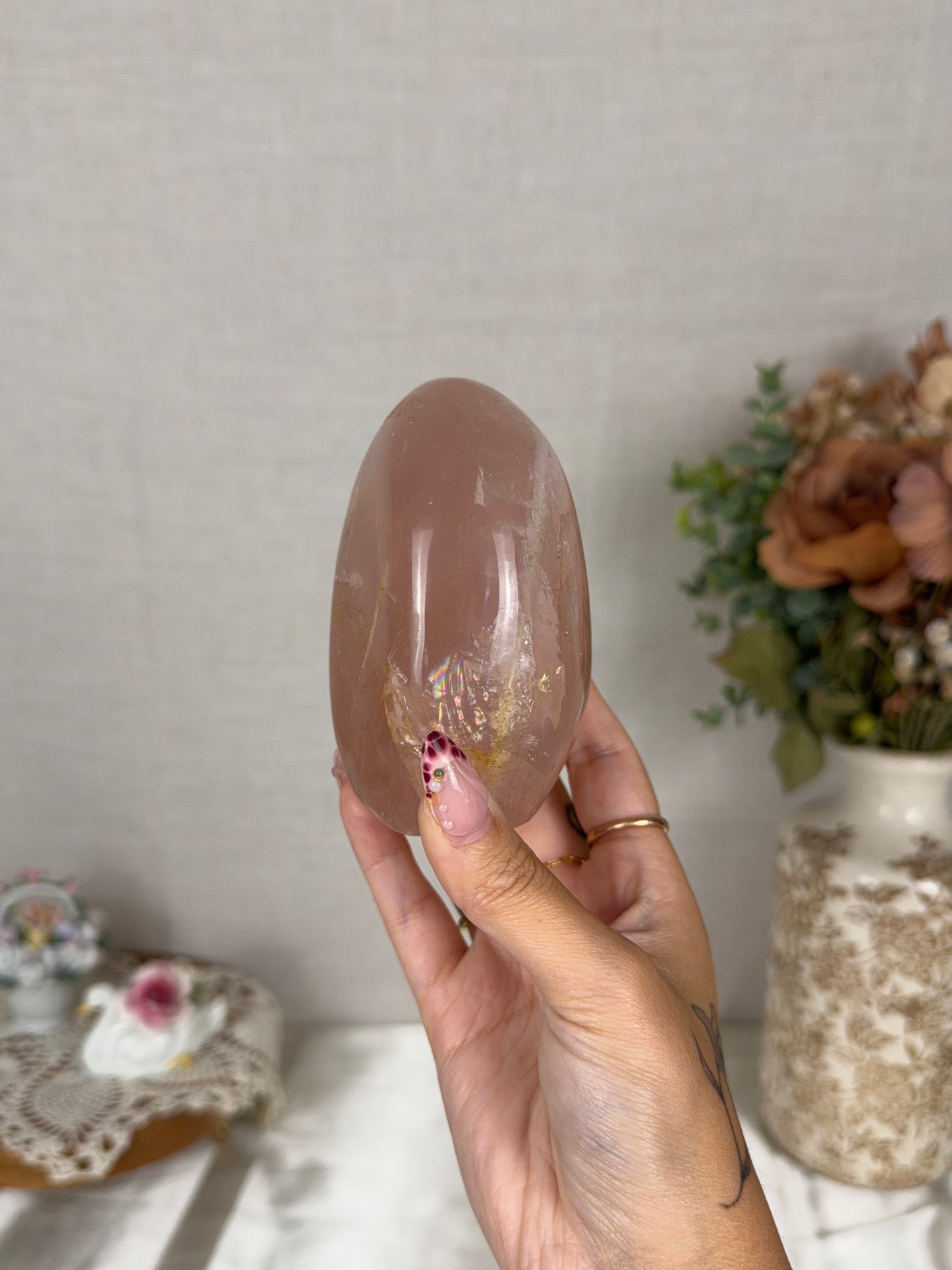 *Star Peach Rose Quartz Freeform (70Z)