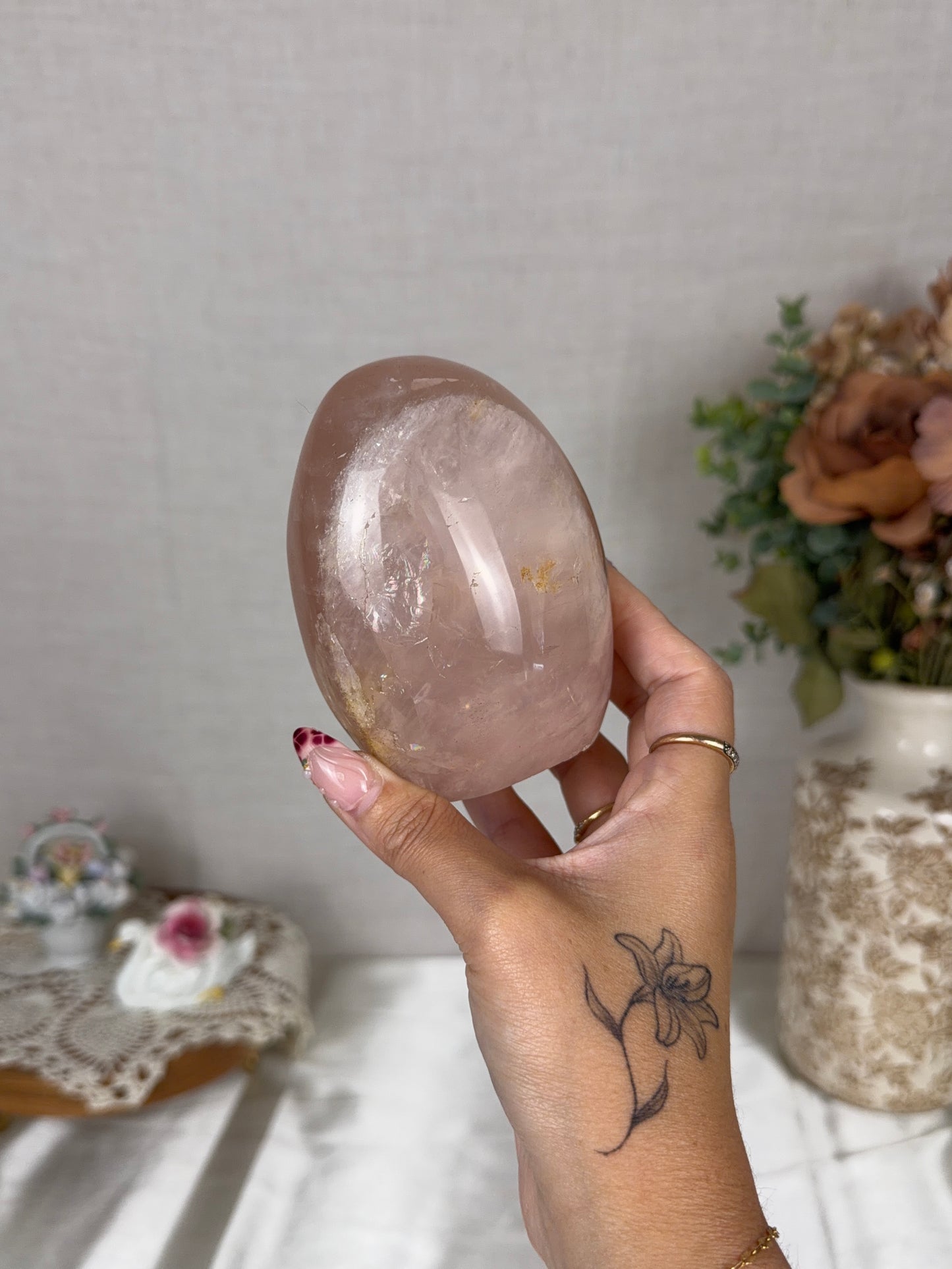 *Star Peach Rose Quartz Freeform (70Z)