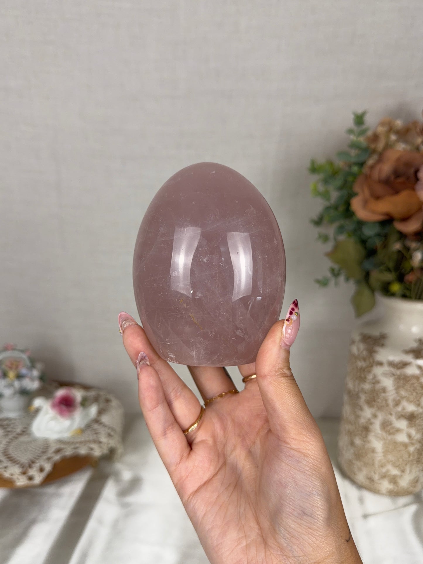 *Star Smoky Pink Rose Quartz Freeform (60)