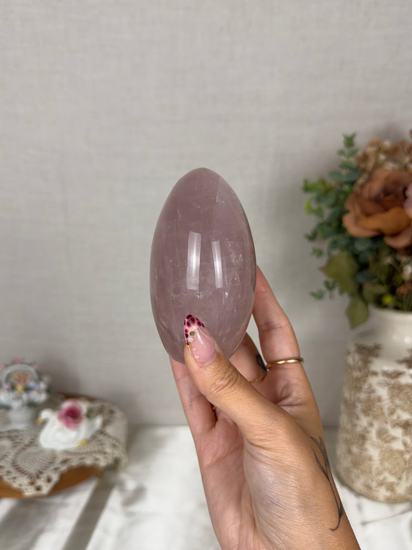 *Star Smoky Pink Rose Quartz Freeform (60)