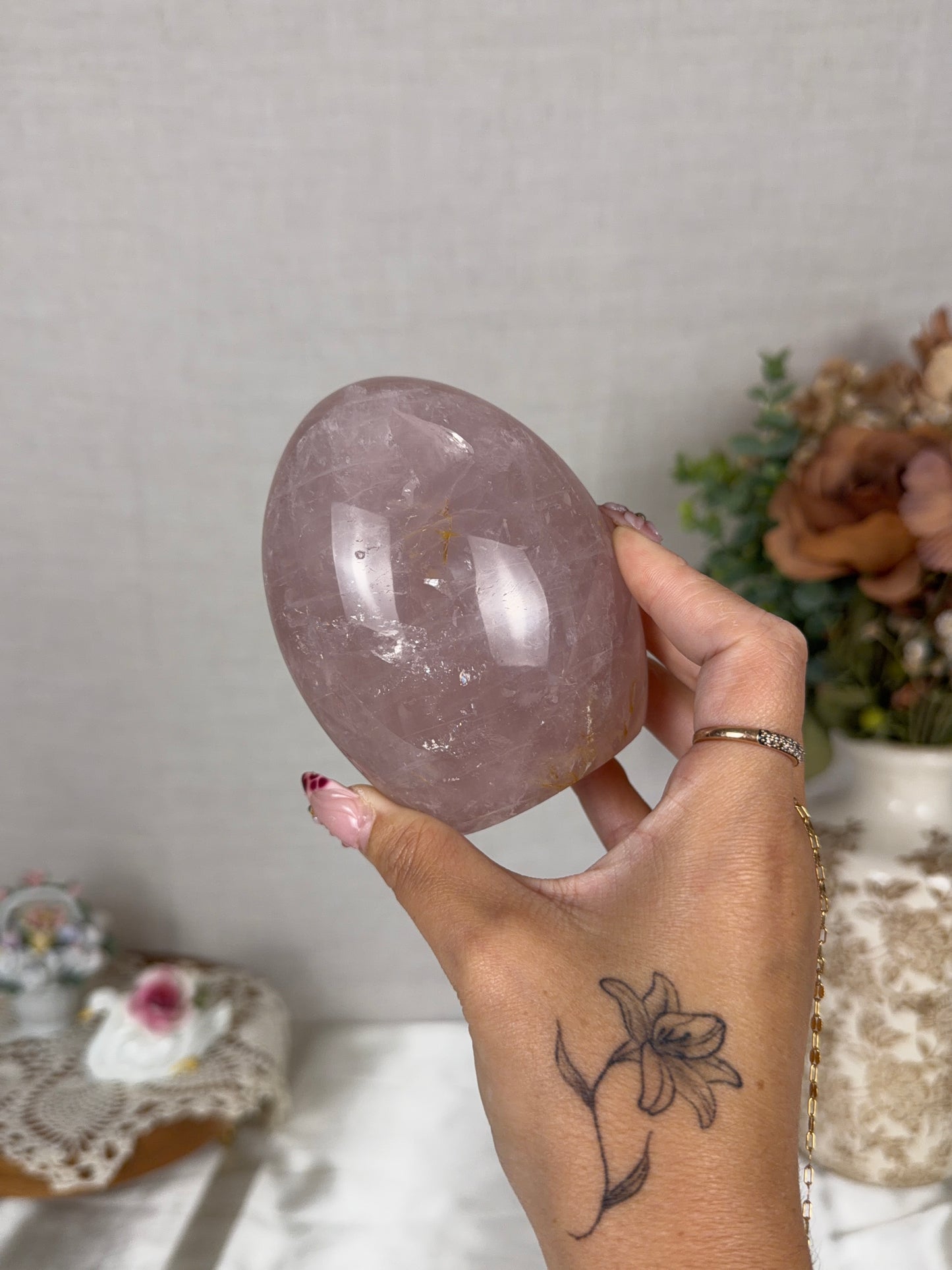 *Star Smoky Pink Rose Quartz Freeform (60)