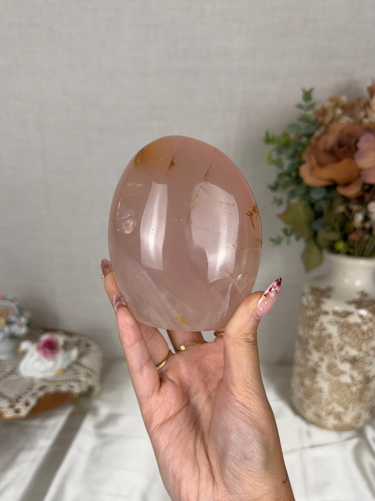 *Star Pink Peach Rose Quartz Freeform (64)