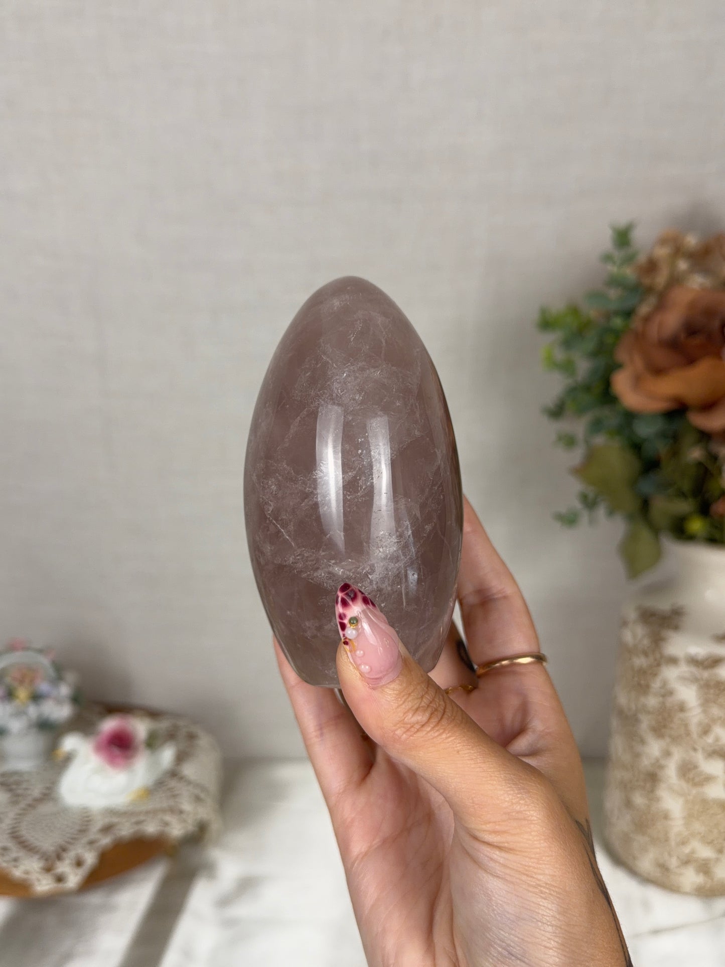 *Star Smoky Brown Rose Quartz Freeform (68B)