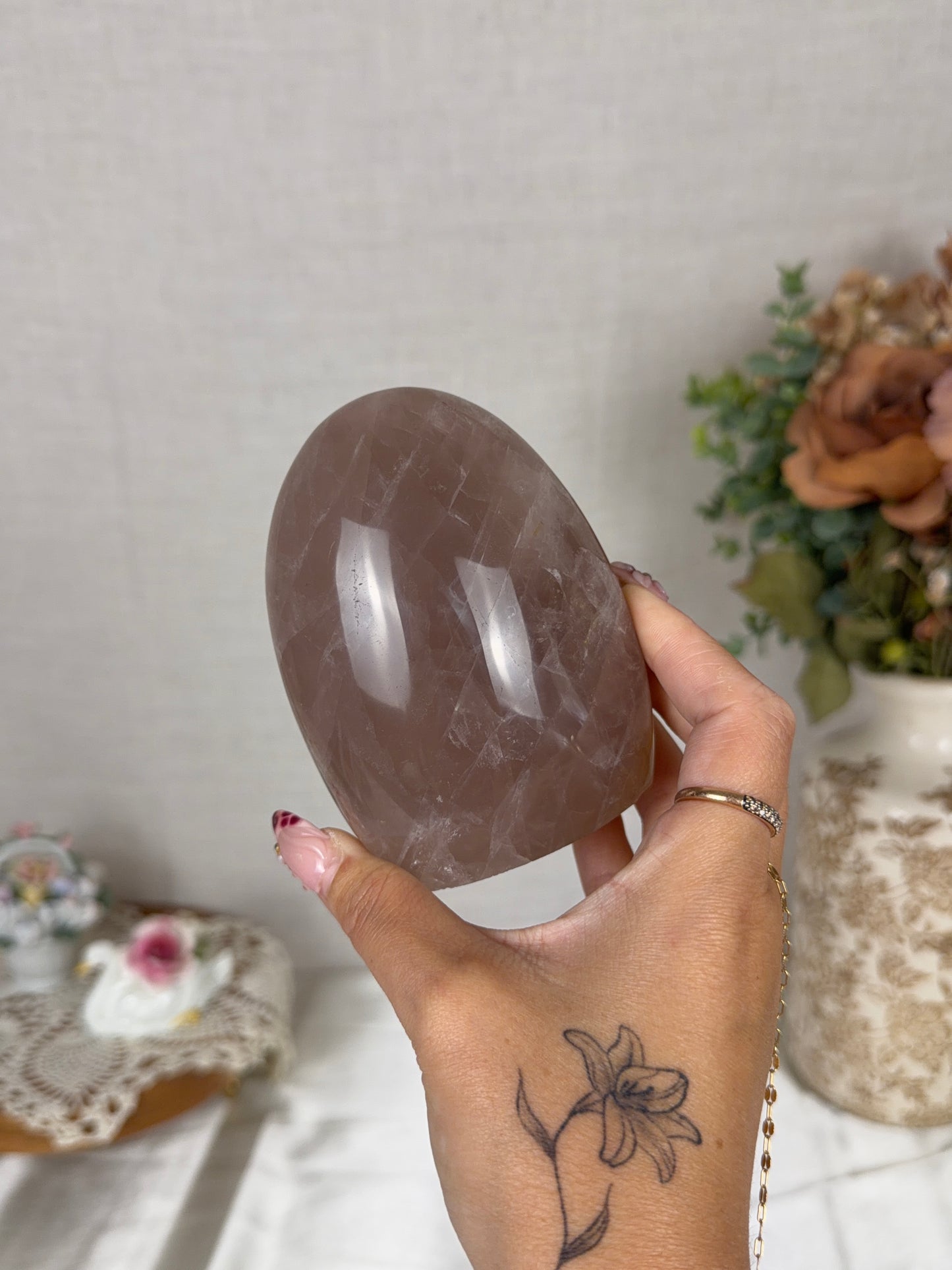 *Star Smoky Brown Rose Quartz Freeform (68B)