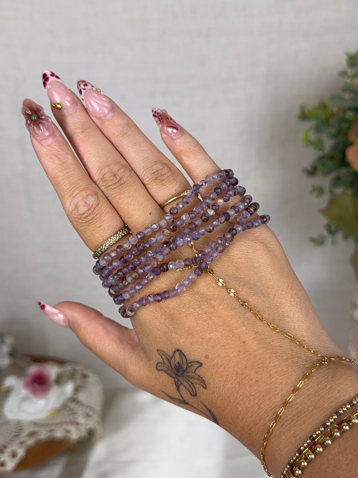 3mm Faceted Super 7 Bracelet