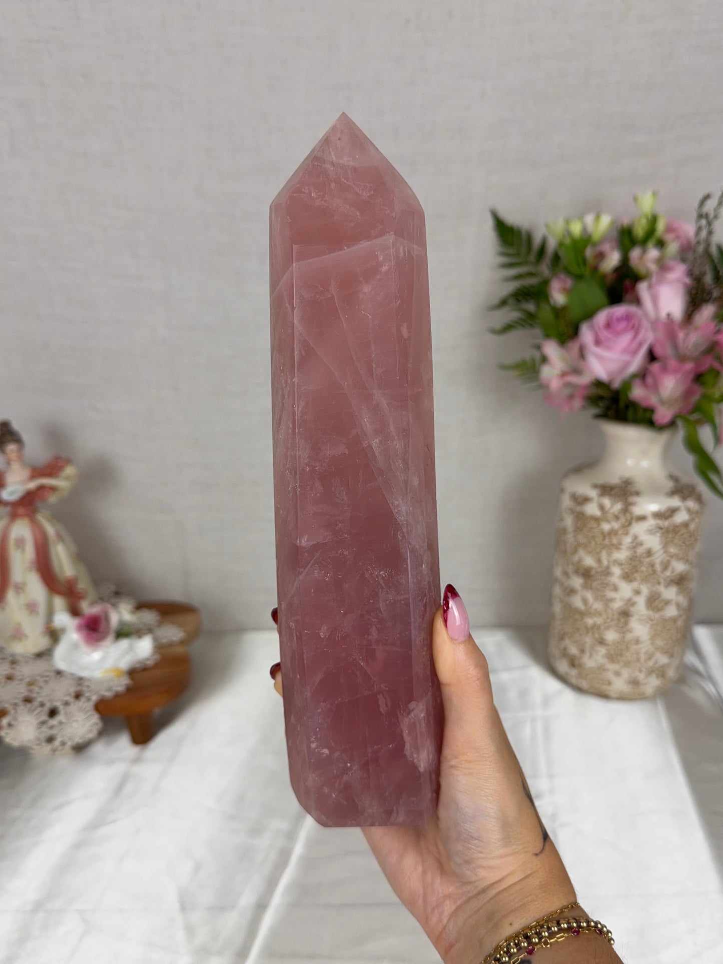 Pink Two-Toned Rose Quartz Tower (195P)
