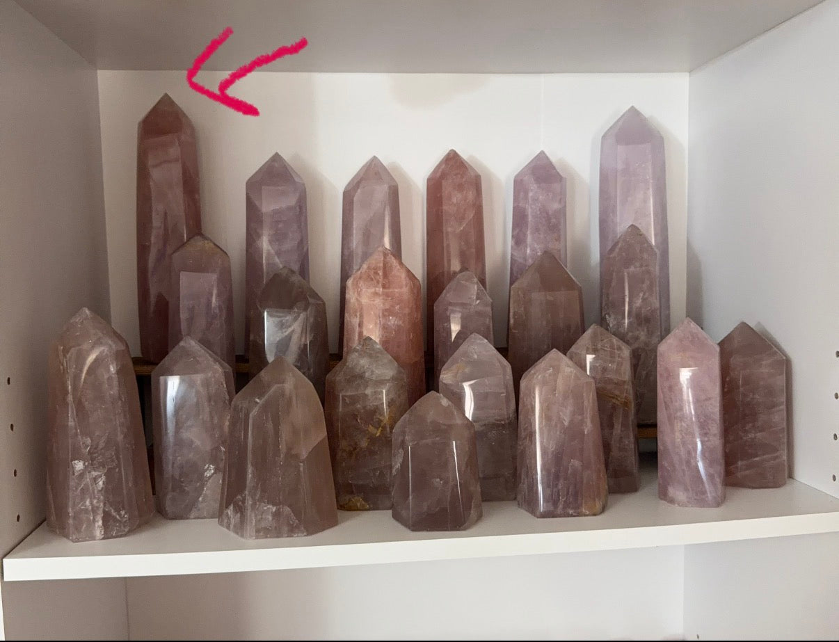 Pink Two-Toned Rose Quartz Tower (195P)