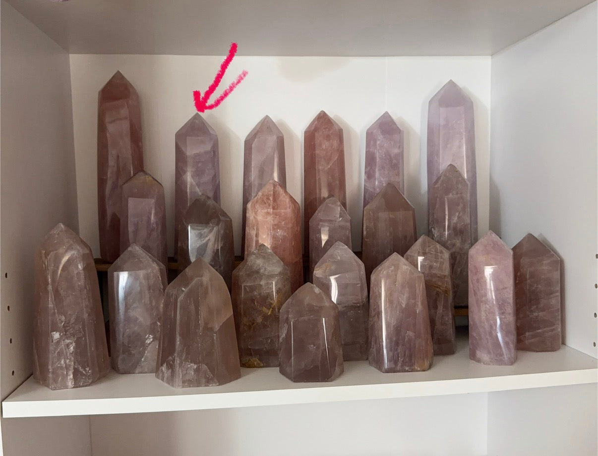 Lavender Purple Rose Quartz Tower (132L)