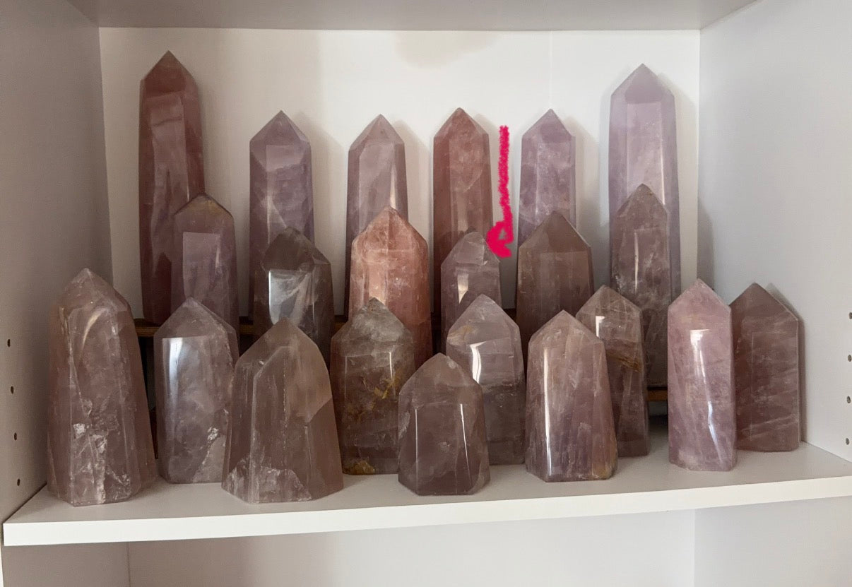 Shimmery Purple Mauve Rose Quartz Tower (96S)